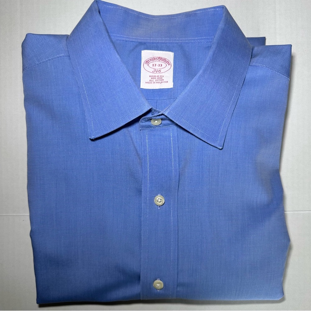 Brooks Brothers Regular Fit Non-Iron All Cotton Dress Shirt French Cuffs 17-33